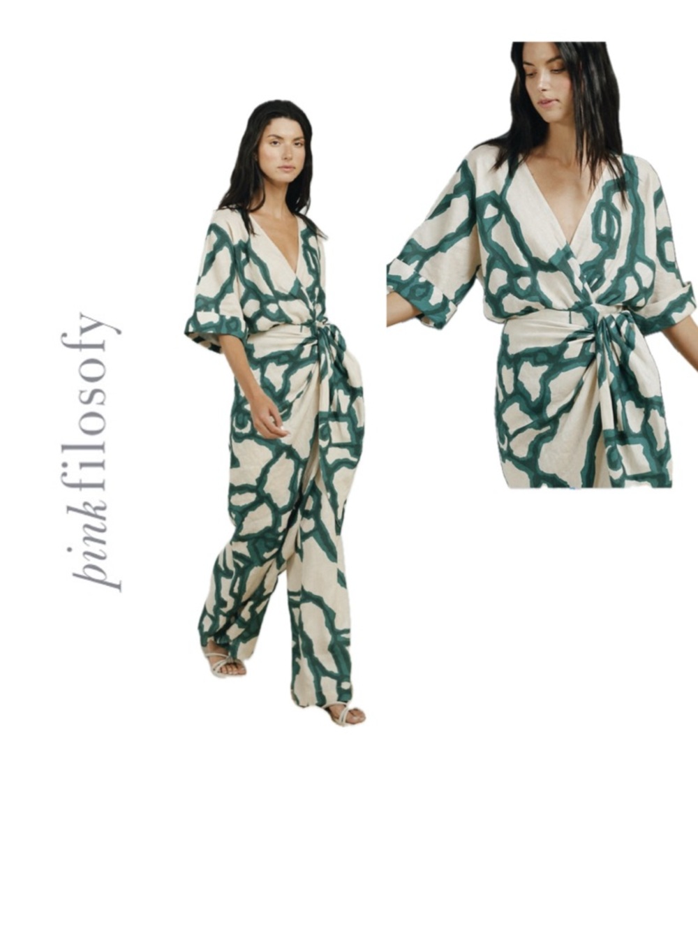 Bass Jumpsuit Ecru Print size Medium by Pinkfilosofy. New with tag